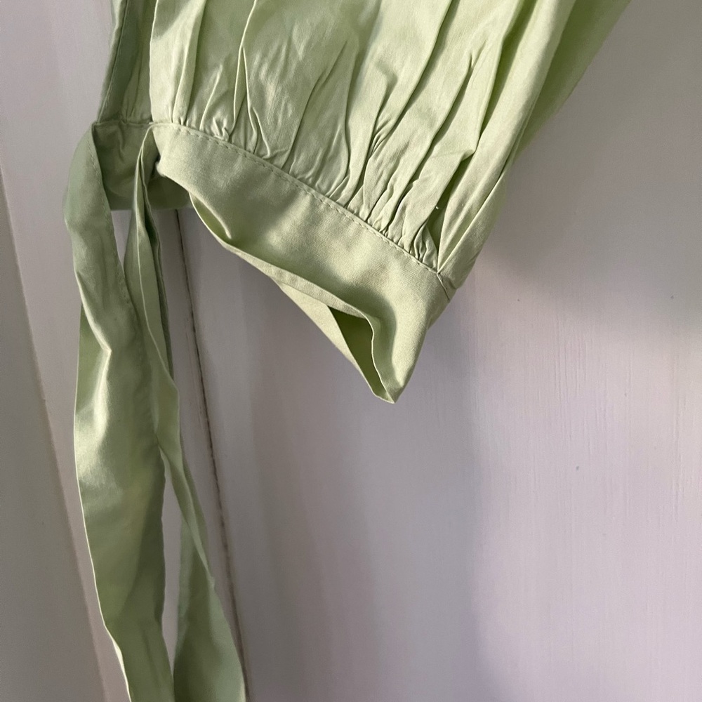LOFT Light Green Off-Shoulder Blouse - Picture 5 of 6